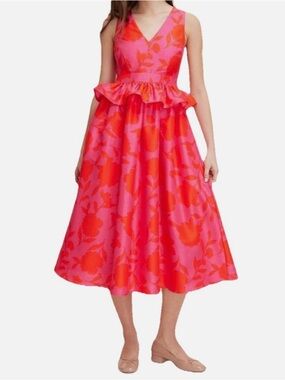 kate spade New York Pink Dress with Red Floral Print